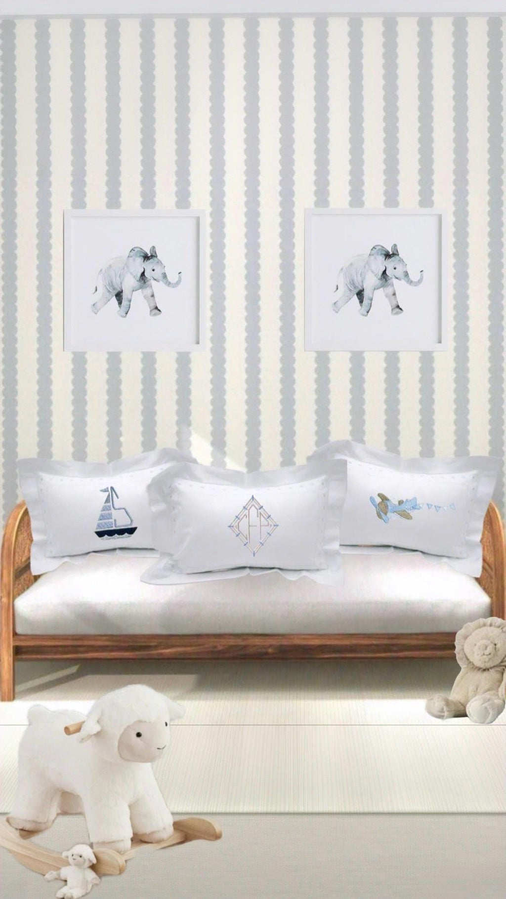 Baby linen hemstitched boudoir pillow for Baby's Nursery announcement pillow Crib Baby Shower Gift newborn babies Heirloom Embroidered Linen