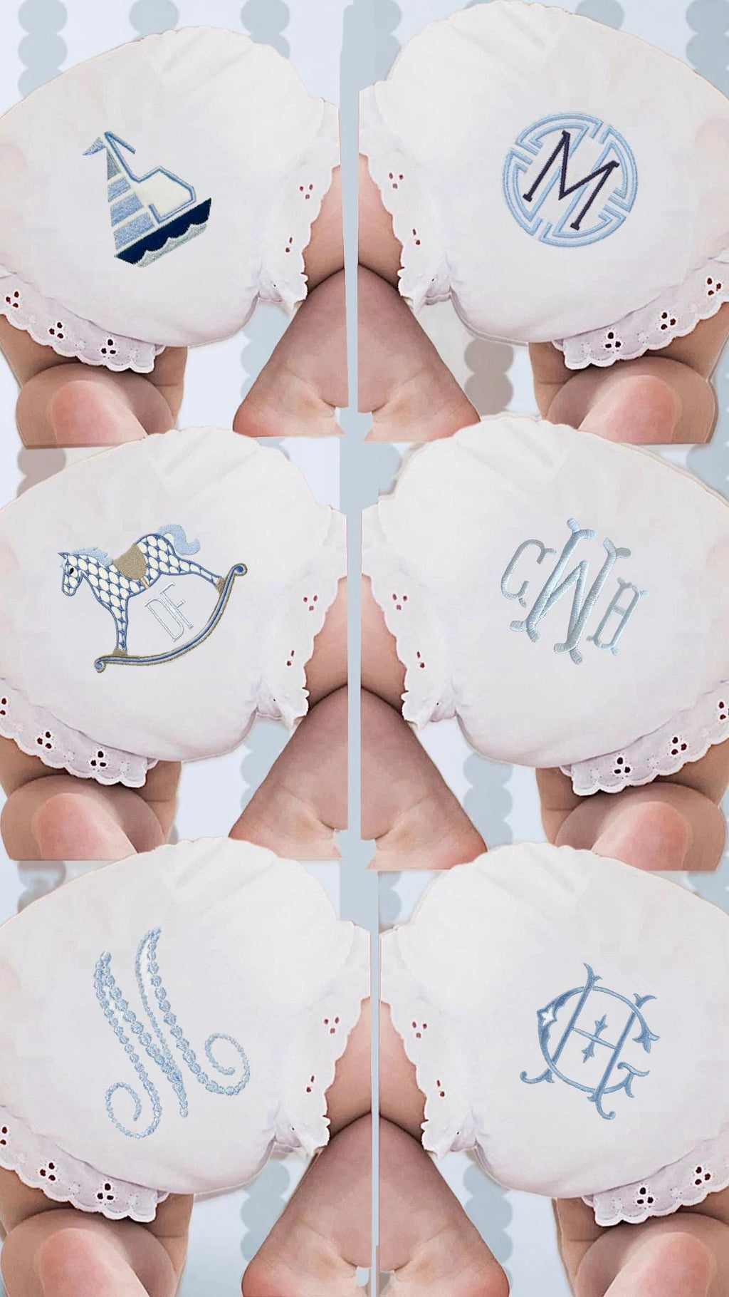 Monogrammed Baby Bloomers Personalized Baby Bloomers Diaper Cover scalloped Monogrammed Baby Diaper Cover