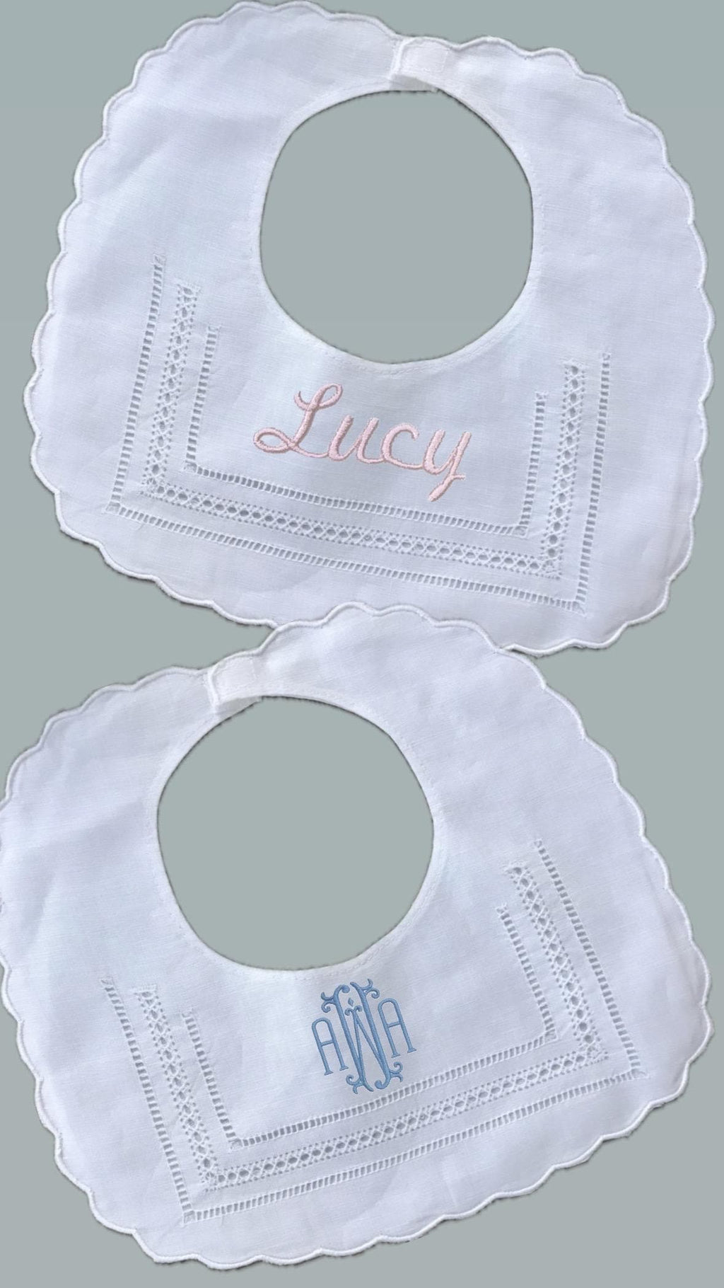 Personalized Baby SwissDot Linen Bib God Child Baby boy bib Baby girl bib square Christening Bib Baptismal first birthday Heirloom Baby bib