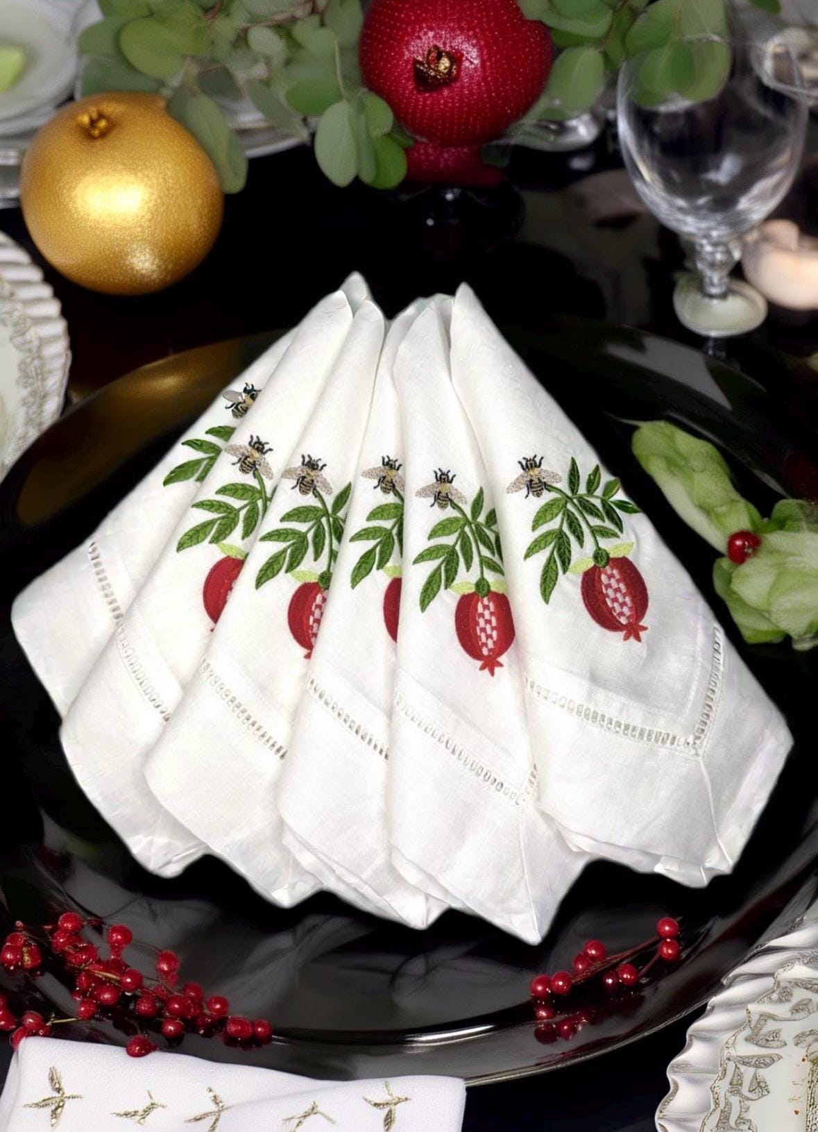 Challah Cover Shabbat Rosh Hashanah Sukkot Shavuot SHANA TOVA Jewish New Year Embroidered Placemats Holidays Jewish SederTable Passover