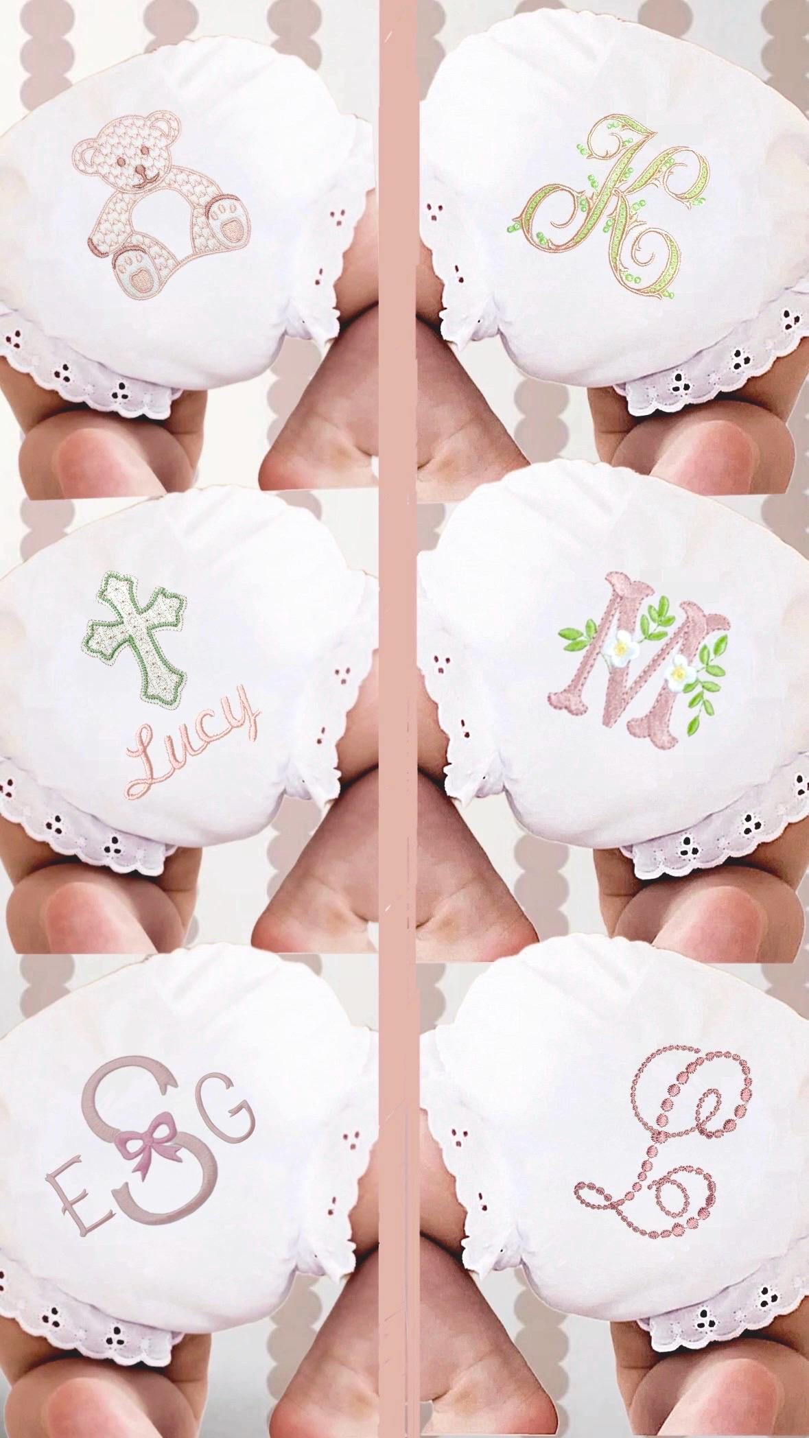Monogrammed Baby Bloomers Personalized Baby Bloomers Diaper Cover scalloped Monogrammed Baby Diaper Cover