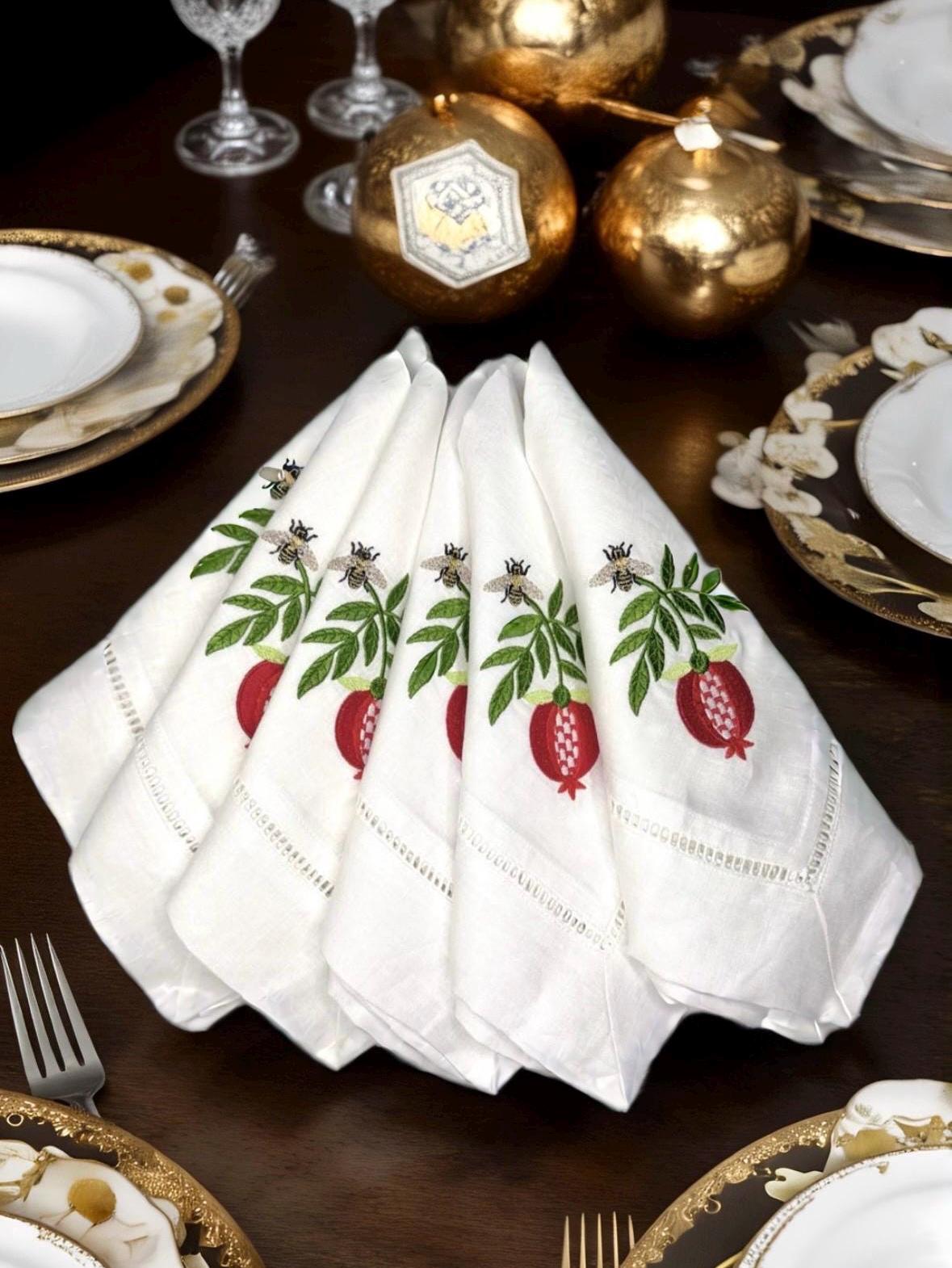 Challah Cover Shabbat Rosh Hashanah Sukkot Shavuot SHANA TOVA Jewish New Year Embroidered Placemats Holidays Jewish SederTable Passover