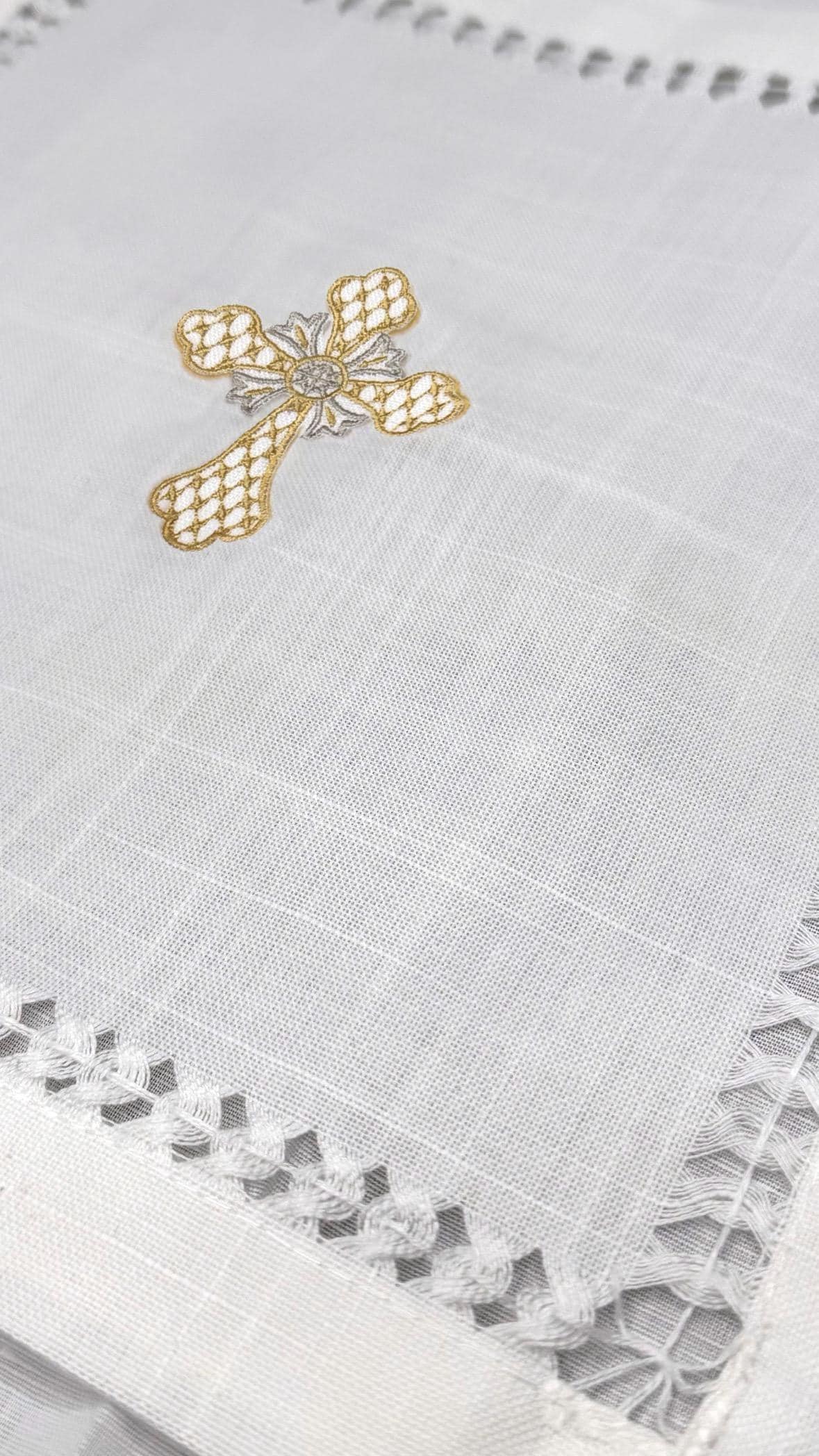Altar corporal Cloth cross embroidery Holy communion Eucharist Celebration Baptism Lord’s Supper Bread tray communion wafers cover