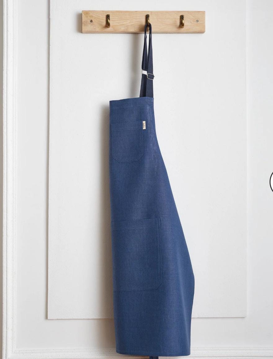 Apron personalized Kitchen linen Bib Teacher Waiter Butler Apron unisex custom embroidered service  bib