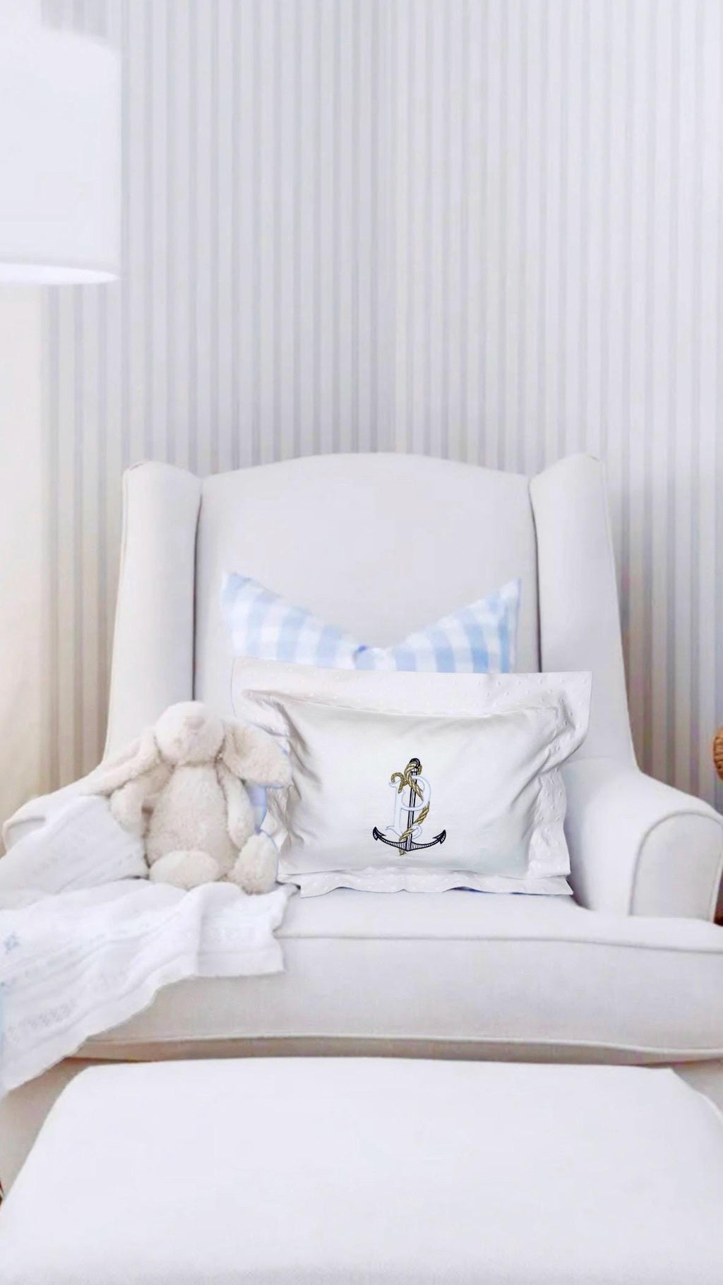 Baby linen hemstitched boudoir announcement pillow for Baby's Nursery Baby Shower Gift newborn babies Heirloom Embroidered Linen crib sham