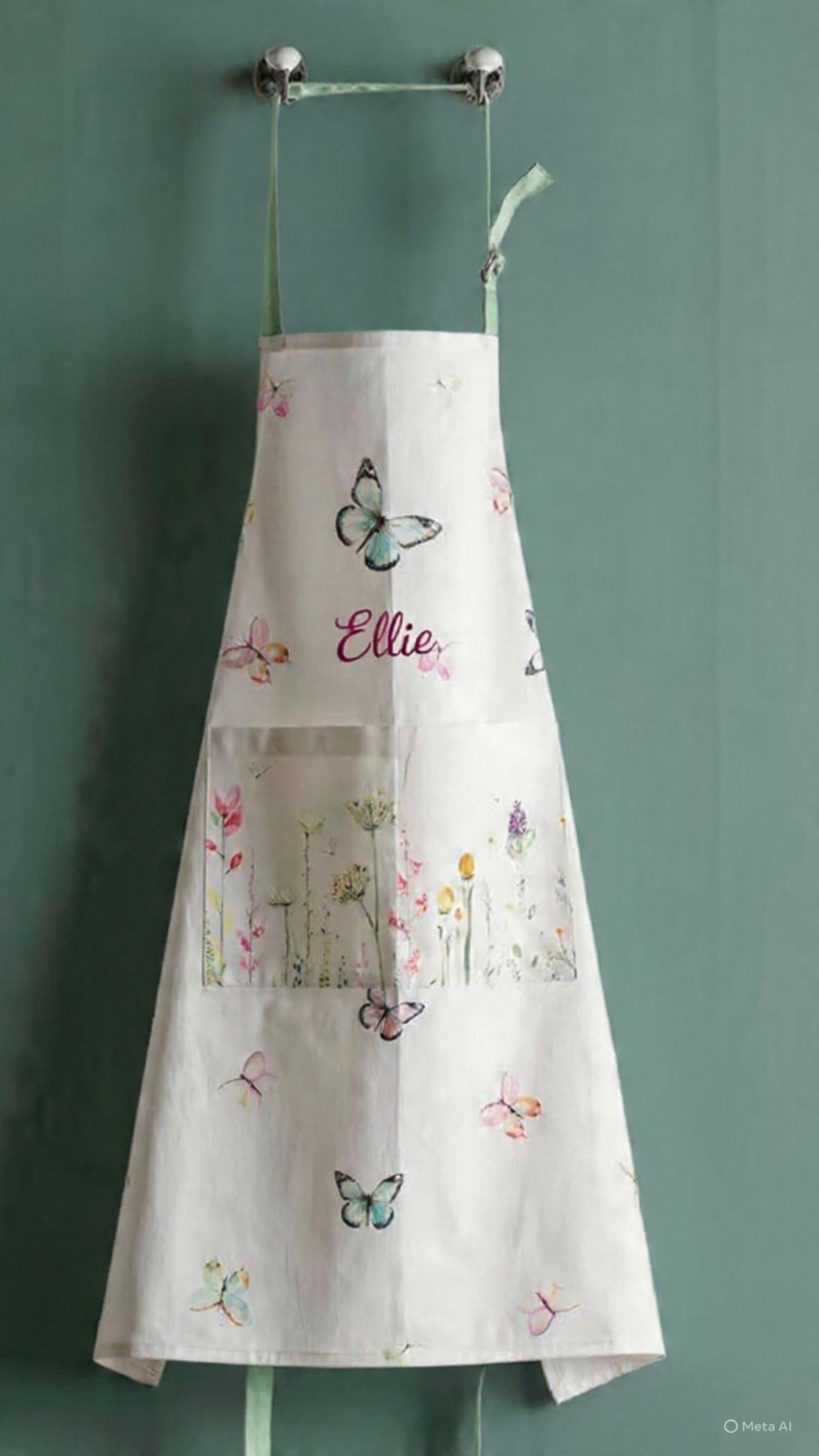 Apron personalized Kitchen cotton Bib teacher Apron unisex custom embroidered