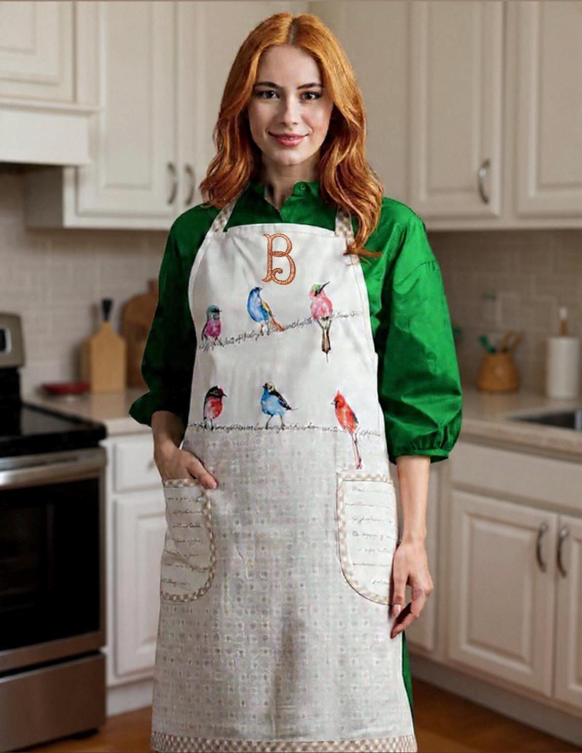 Apron personalized Kitchen cotton Bib teacher Apron unisex custom embroidered