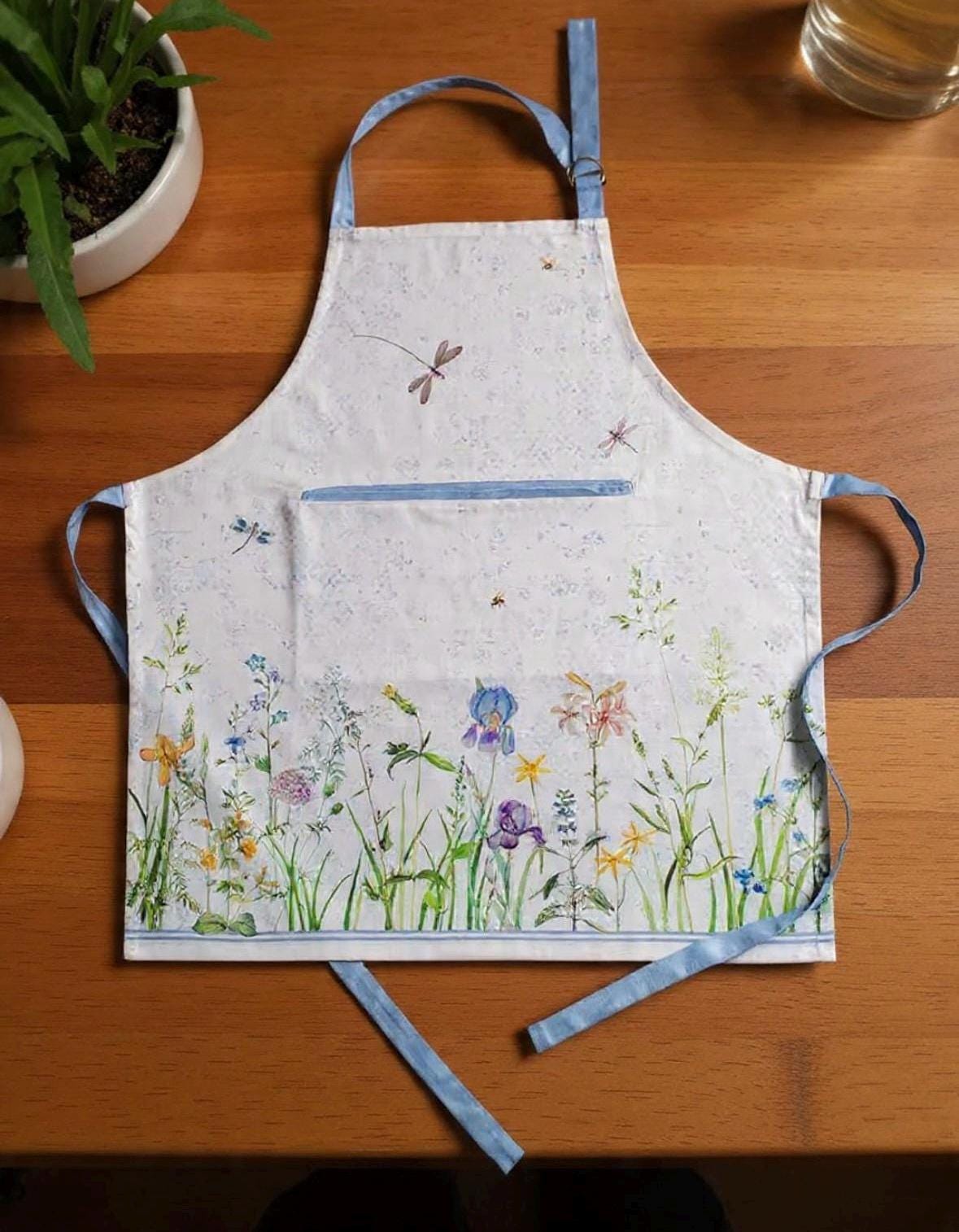 Apron personalized Kitchen cotton Bib teacher Apron unisex custom embroidered