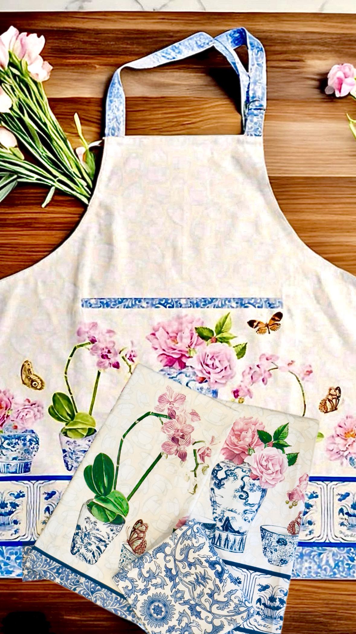 Apron personalized Kitchen cotton Bib teacher Apron unisex custom embroidered