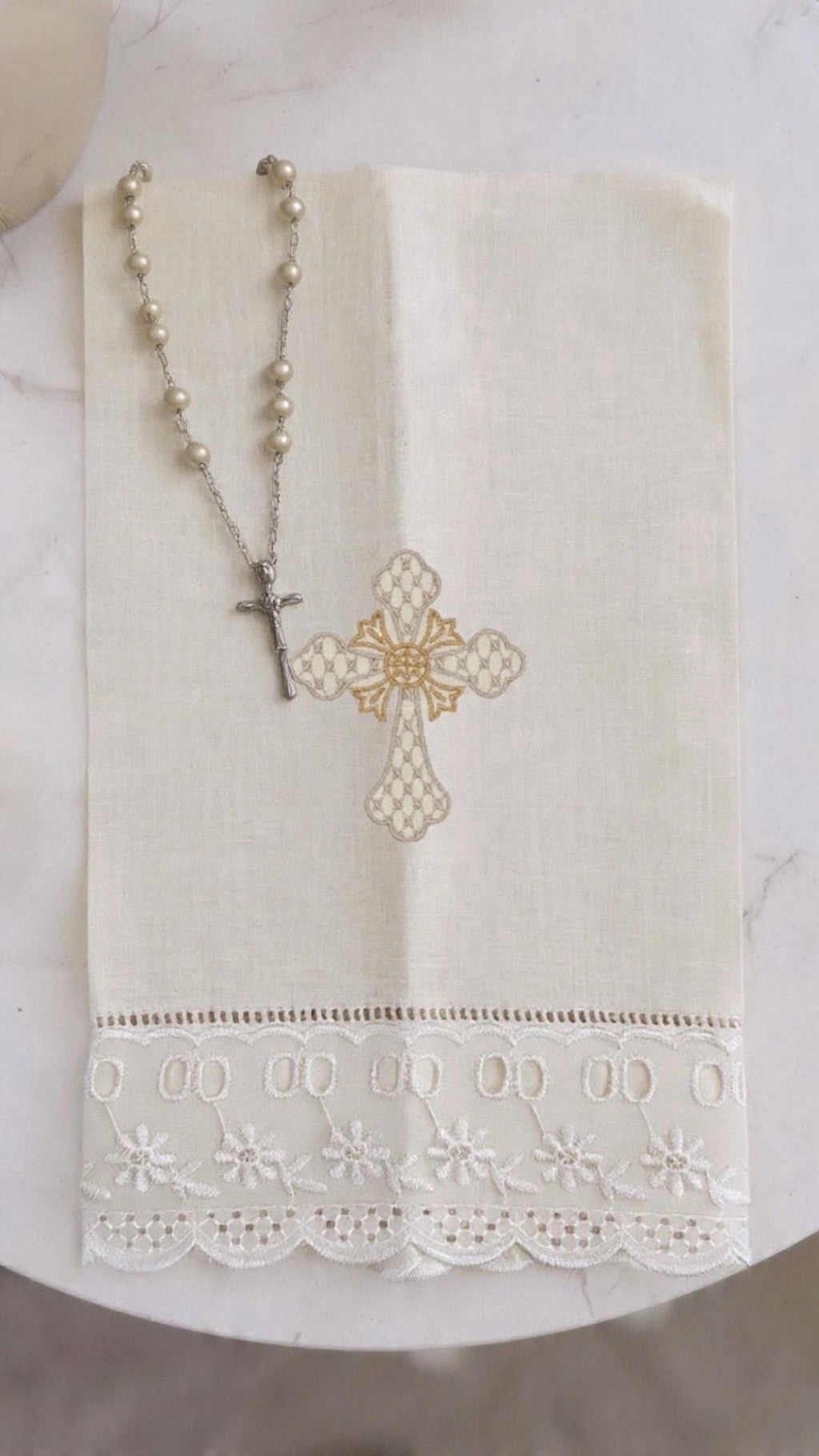Personalized Embroidered Christening Towel Custom Baptism towel Baptismal towel godson religious Gift with Baby's Name & Date