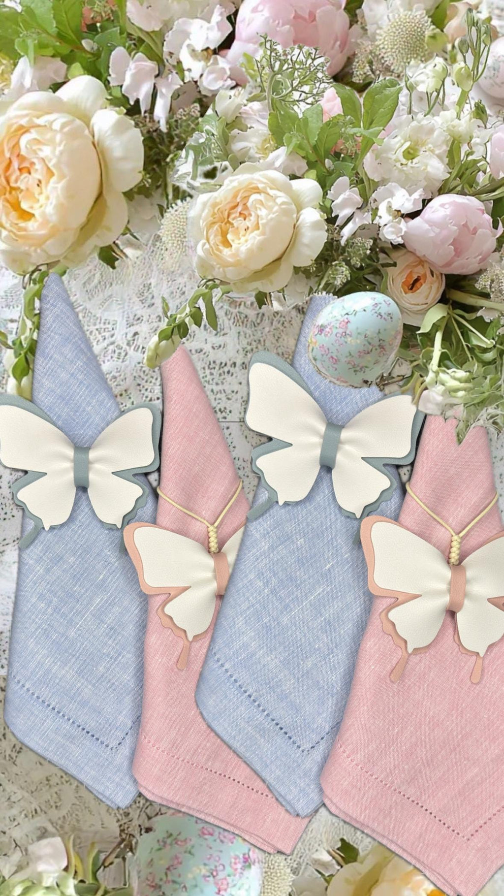 Personalized linen Dinner Napkin pastel colors embroidered linen Napkin Spring Dinner Napkins Easter holiday Bridgerton