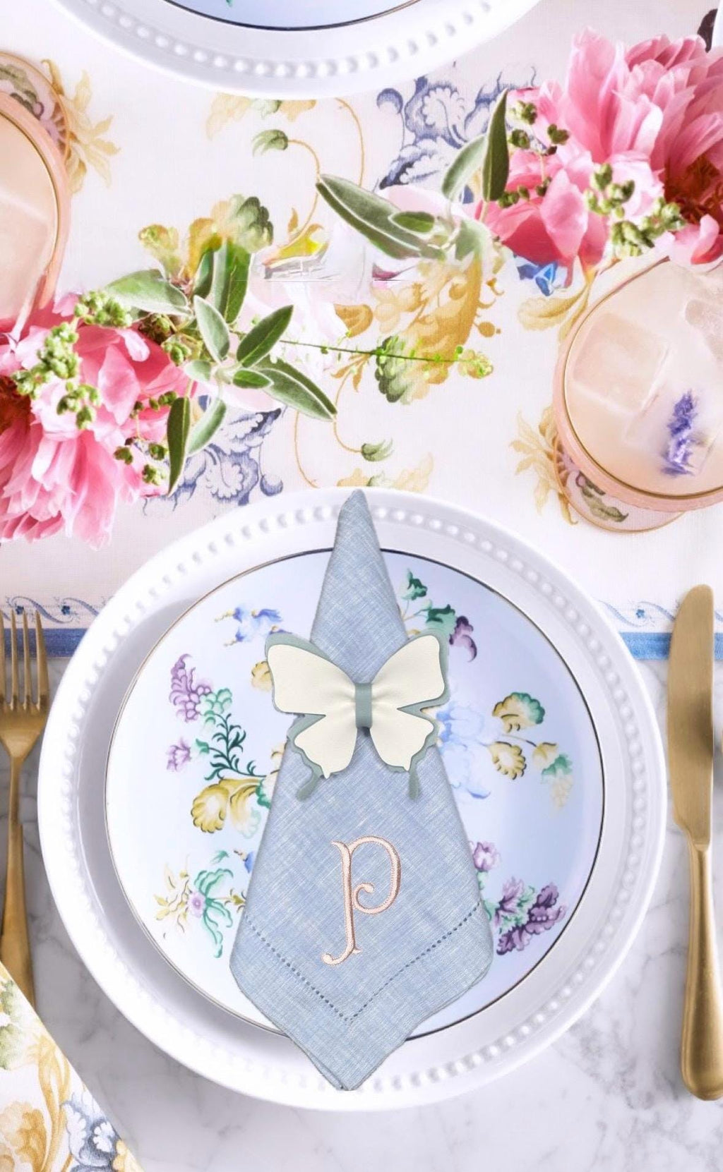 Personalized linen Dinner Napkin pastel colors embroidered linen Napkin Spring Dinner Napkins Easter holiday Bridgerton