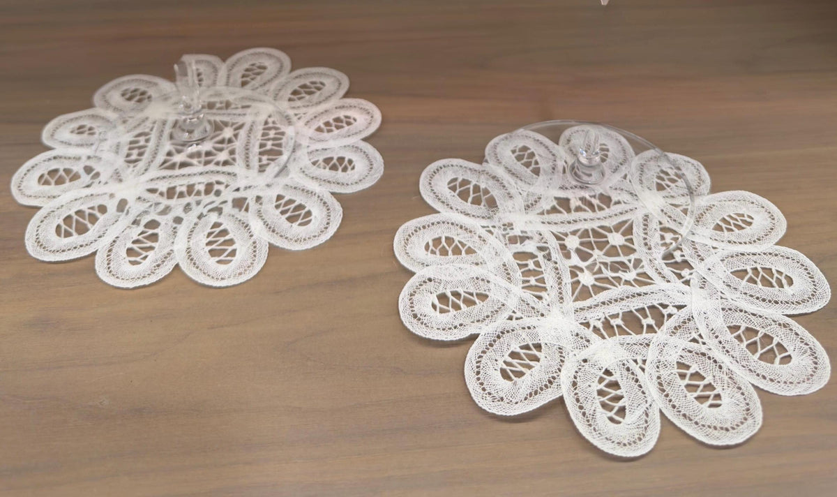 Brussels Lace Coasters Elegant Wine Glass doilies coasters slippers spats Cocktail brodées Serviette en lin Aperitivo
