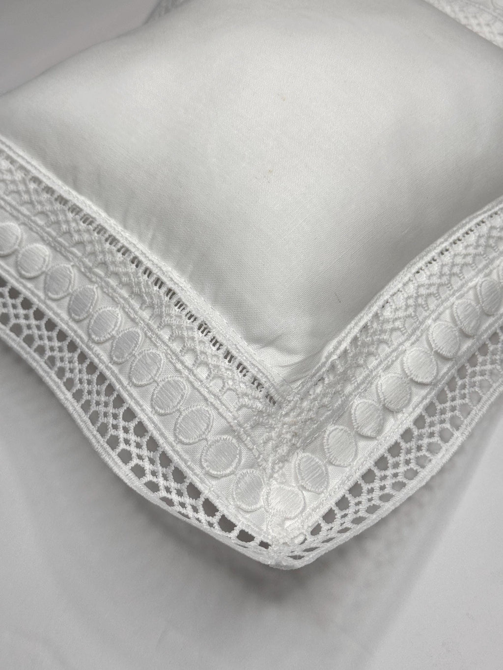 Monogrammed Linen Ring Bearer Pillow, White Lace Wedding Decor