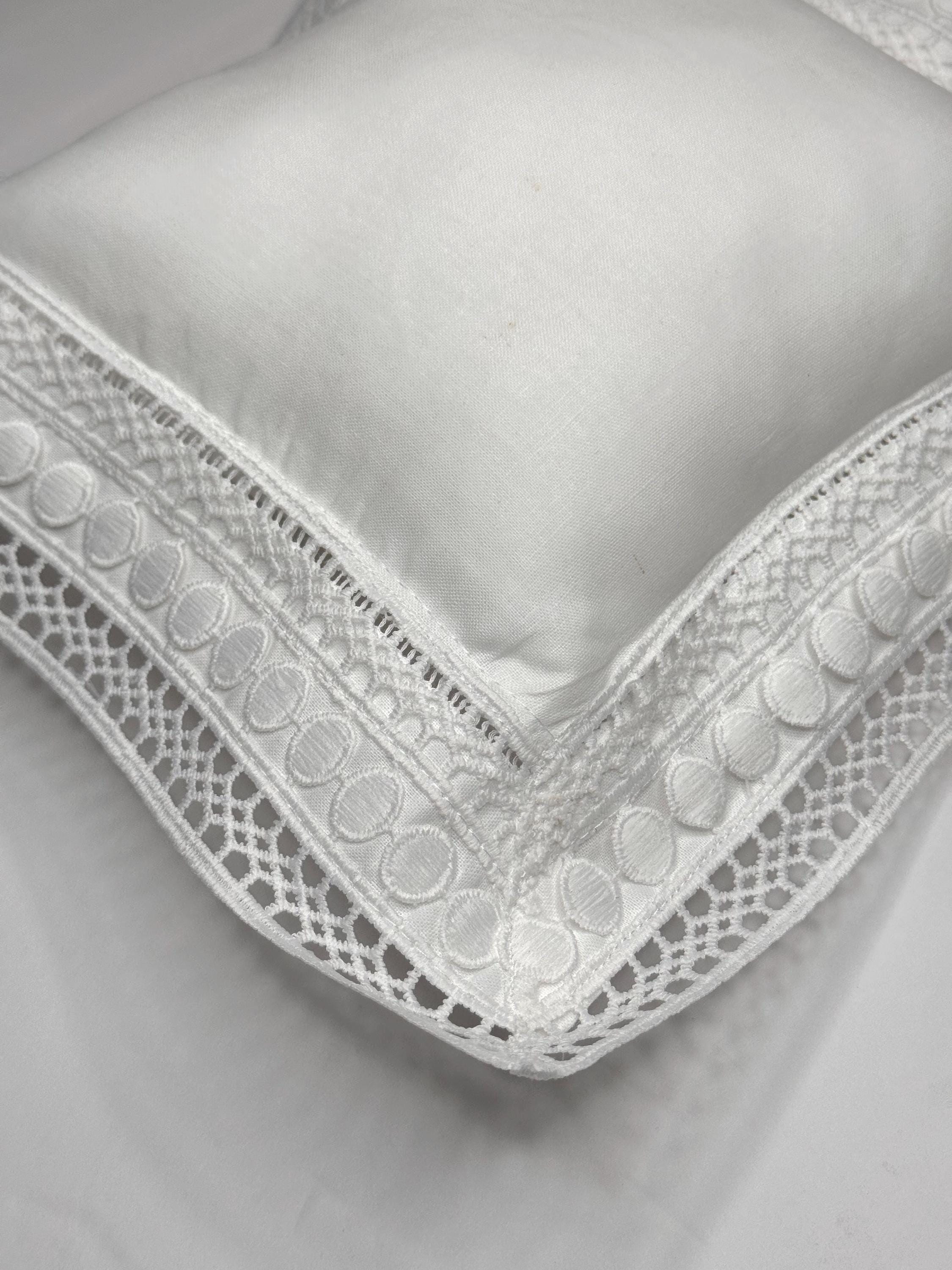 Monogrammed Linen Ring Bearer Pillow, White Lace Wedding Decor