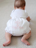 Monogrammed Baby Bloomers Personalized Baby Bloomers Diaper Cover scalloped Monogrammed Baby Diaper Cover