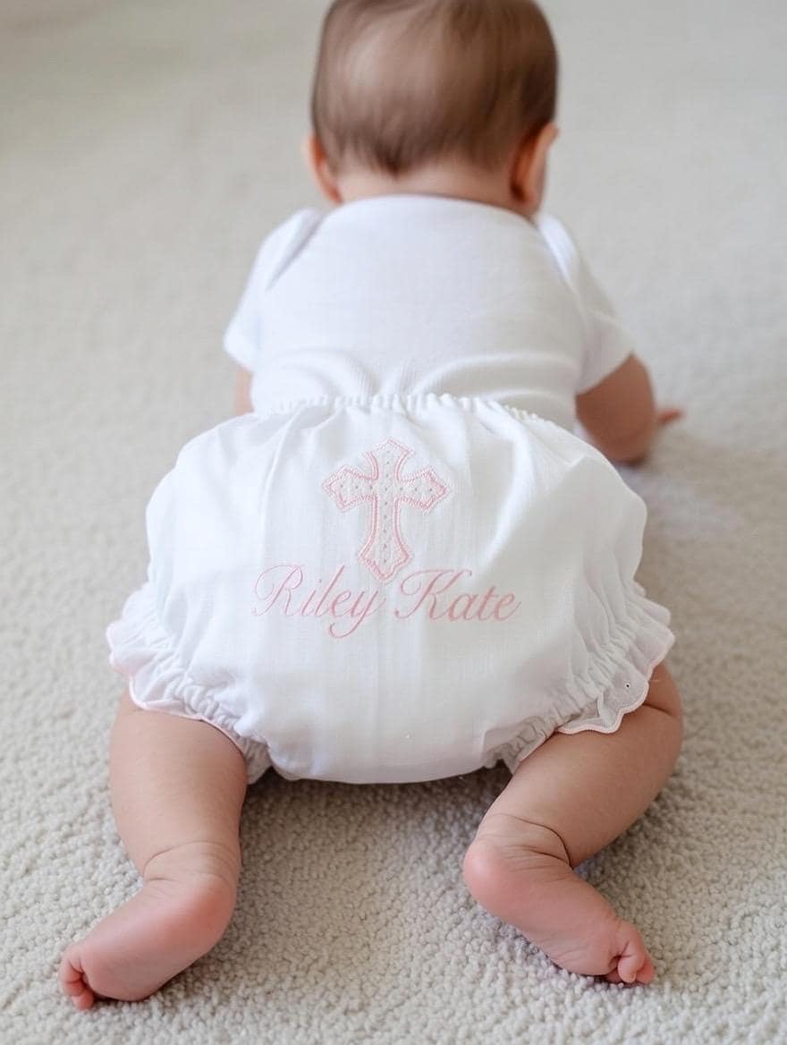 Monogrammed Baby Bloomers Personalized Baby Bloomers Diaper Cover scalloped Monogrammed Baby Diaper Cover