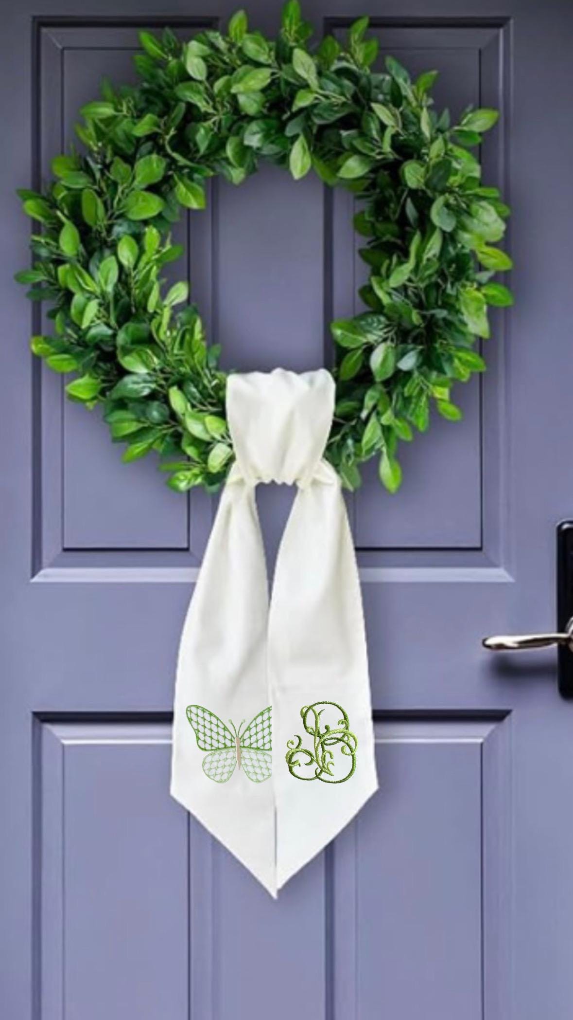 Personalized embroidered Sash Wreath Sash holiday wreath Sash Halloween shamrock Thanksgiving Hanukkah sash