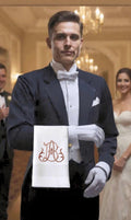 Waiter arm napkin Cloth embroidered Butler service  cloth Monogramed cotton Napkin wedding reception waitress Server Cloth Butler towel