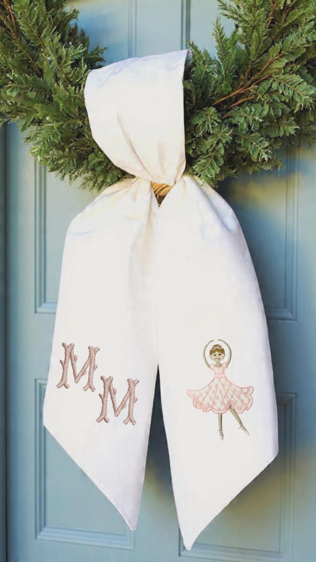 Personalized embroidered Sash Wreath Sash holiday wreath Sash Halloween shamrock Thanksgiving Hanukkah sash
