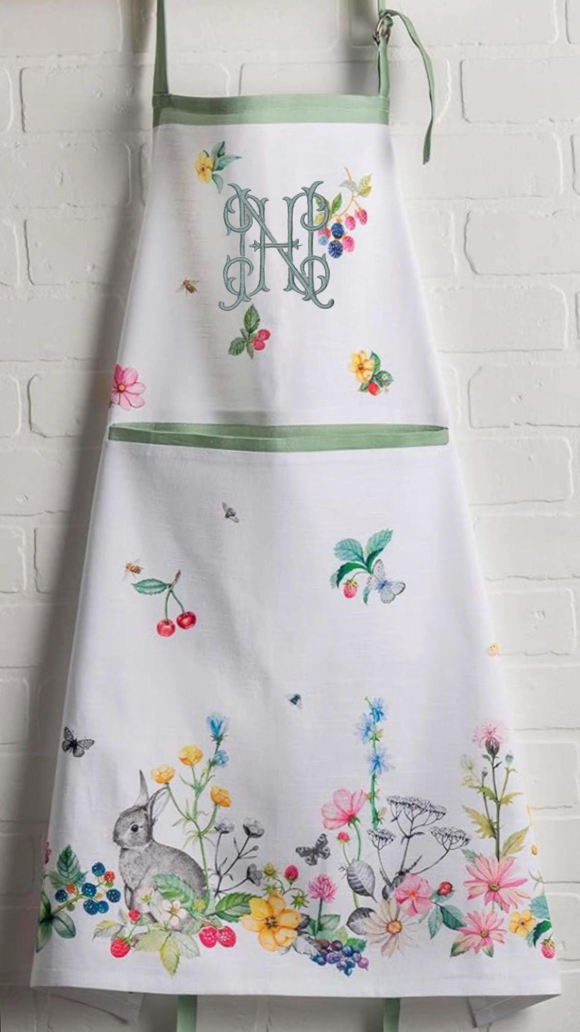 Apron personalized Kitchen cotton Bib teacher Apron unisex custom embroidered