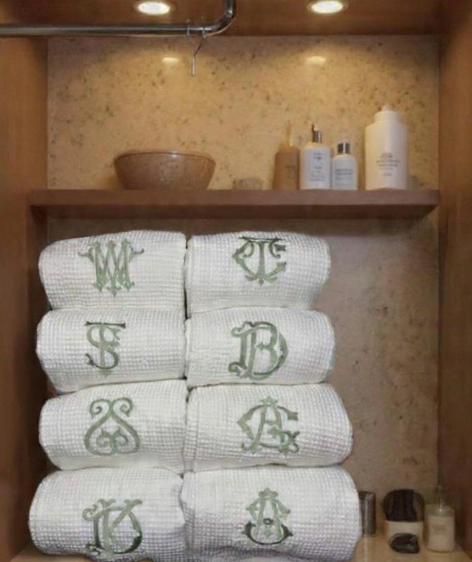 Bridesmaid Monogrammed Waffle Weave Spa bath Wrap Sorority Graduation Bride Bachelorette Party Monogrammed Cotton Bath Wrap Gift