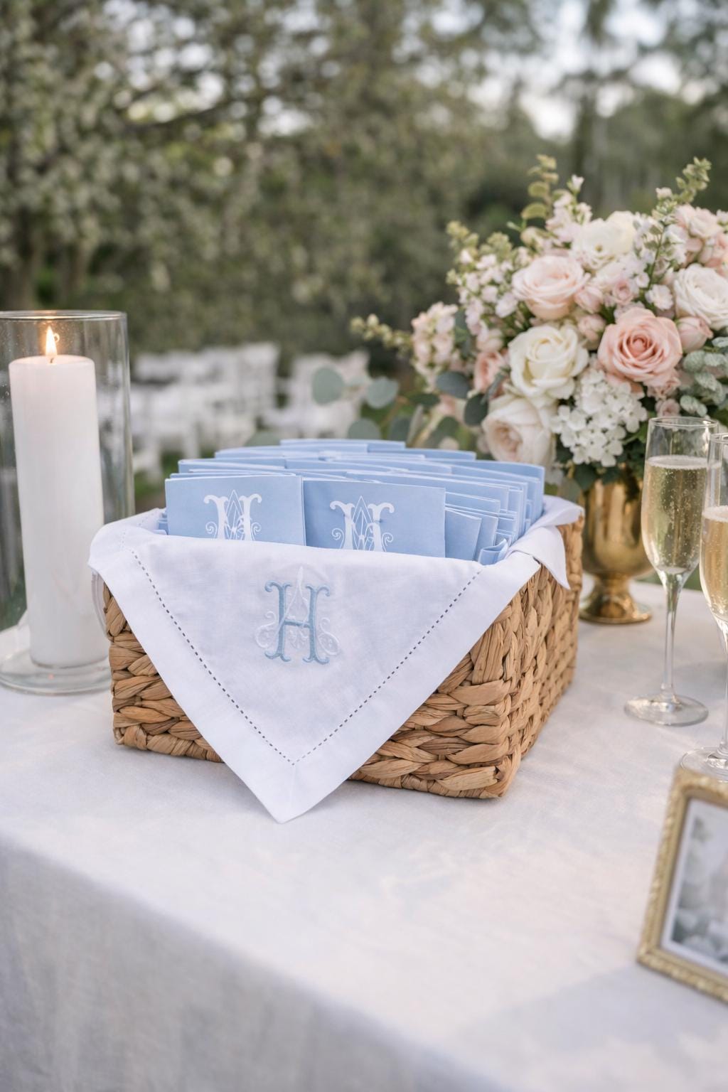 Personalized embroidered Sash flower girl basket sash basket liner for wedding party favors basket bouquet wrap sash favor basket display