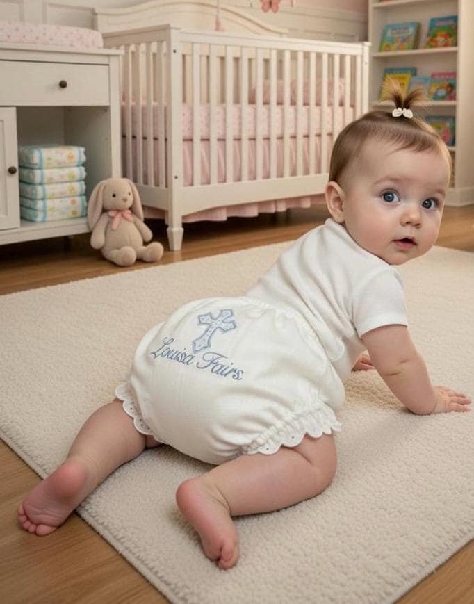 Monogrammed Baby Bloomers Personalized Baby Bloomers Diaper Cover scalloped Monogrammed Baby Diaper Cover
