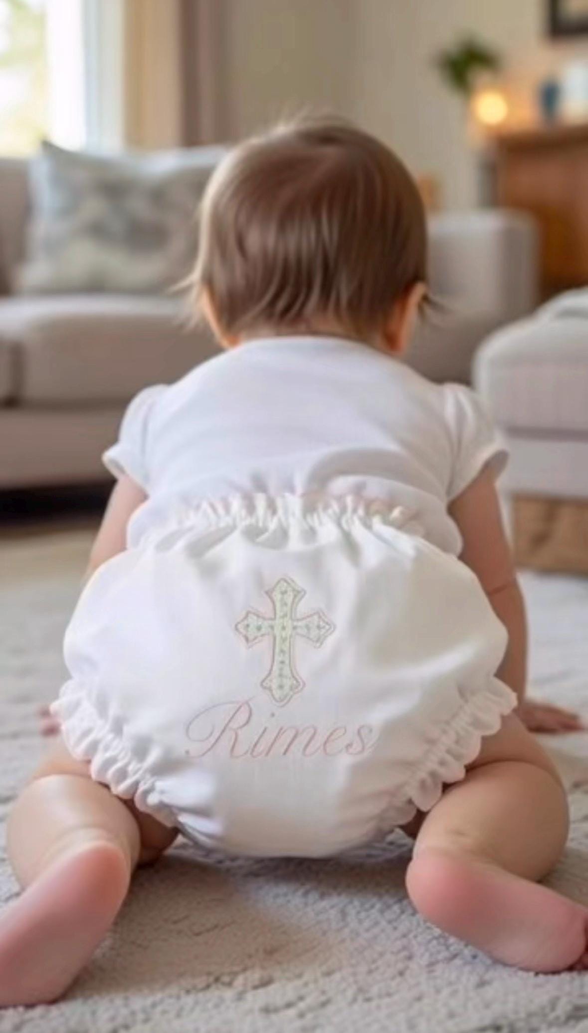 Monogrammed Baby Bloomers Personalized Baby Bloomers Diaper Cover scalloped Monogrammed Baby Diaper Cover