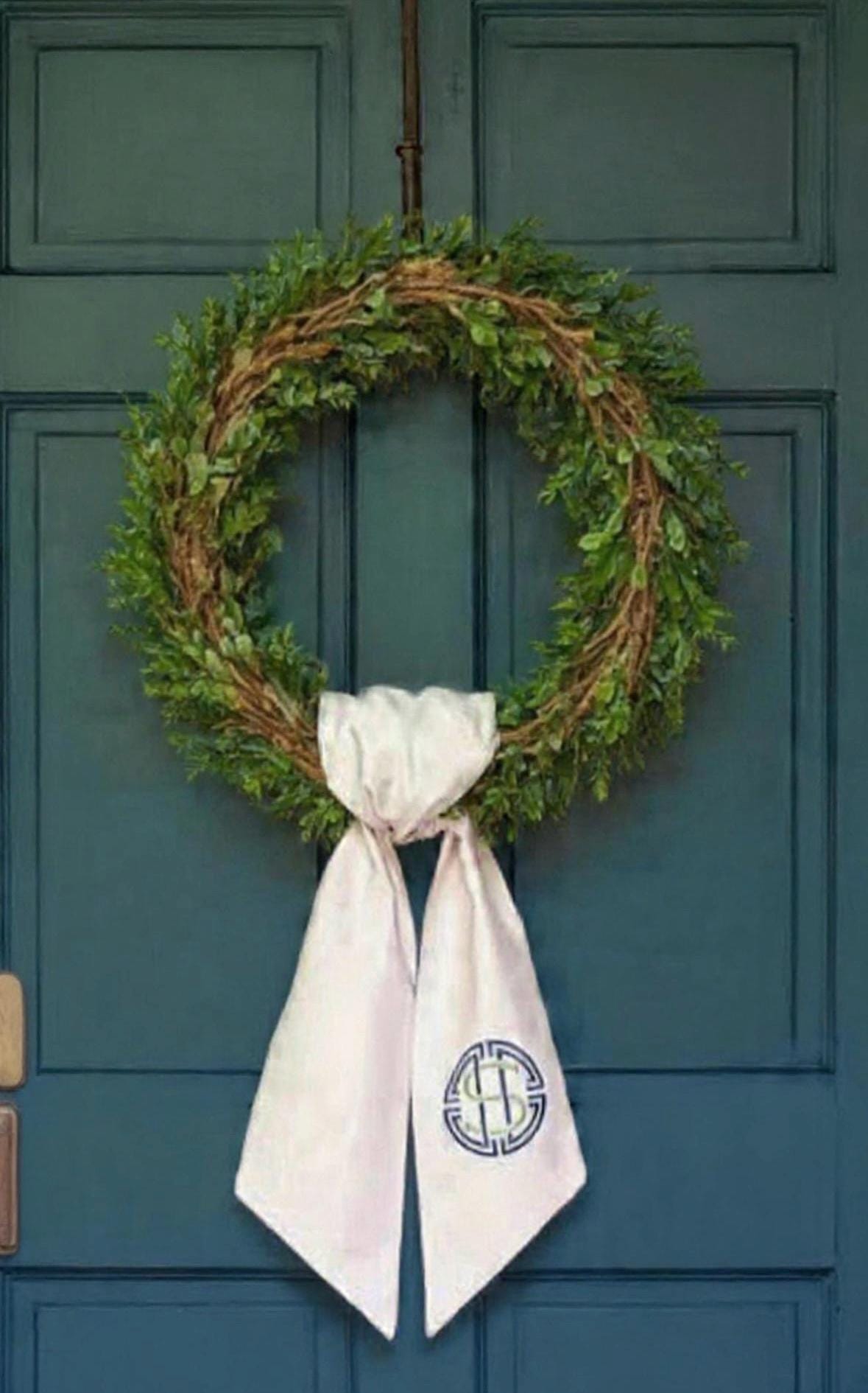 Personalized embroidered Sash Wreath Sash holiday wreath Sash Halloween shamrock Thanksgiving Hanukkah sash
