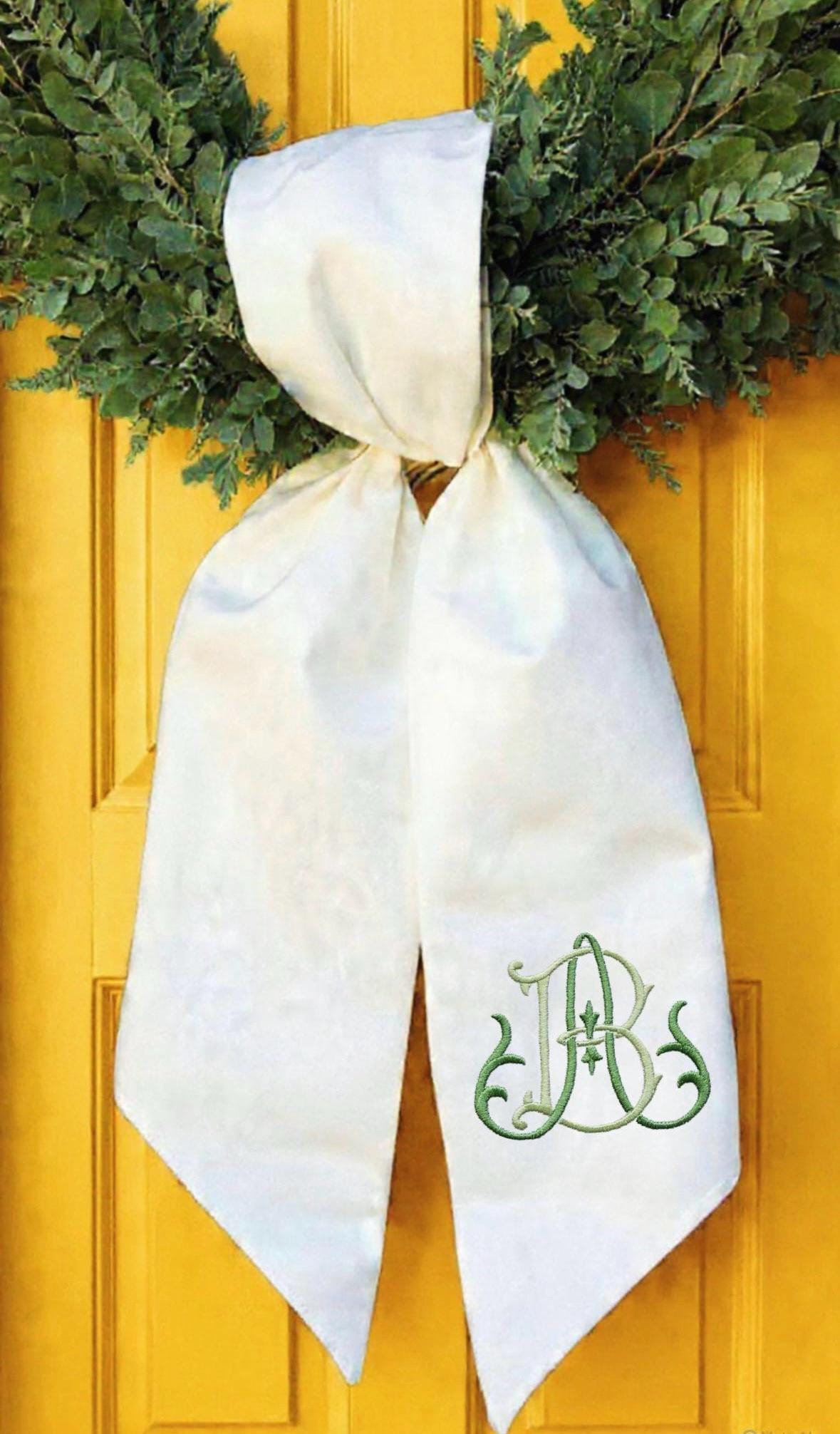 Personalized embroidered Sash Wreath Sash holiday wreath Sash Halloween shamrock Thanksgiving Hanukkah sash