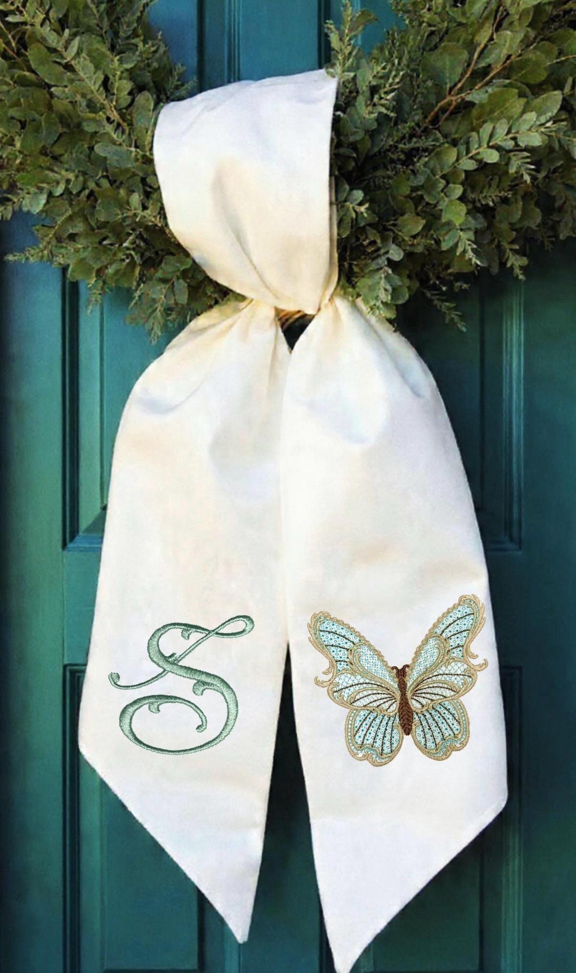 Personalized embroidered Sash Wreath Sash holiday wreath Sash Halloween shamrock Thanksgiving Hanukkah sash
