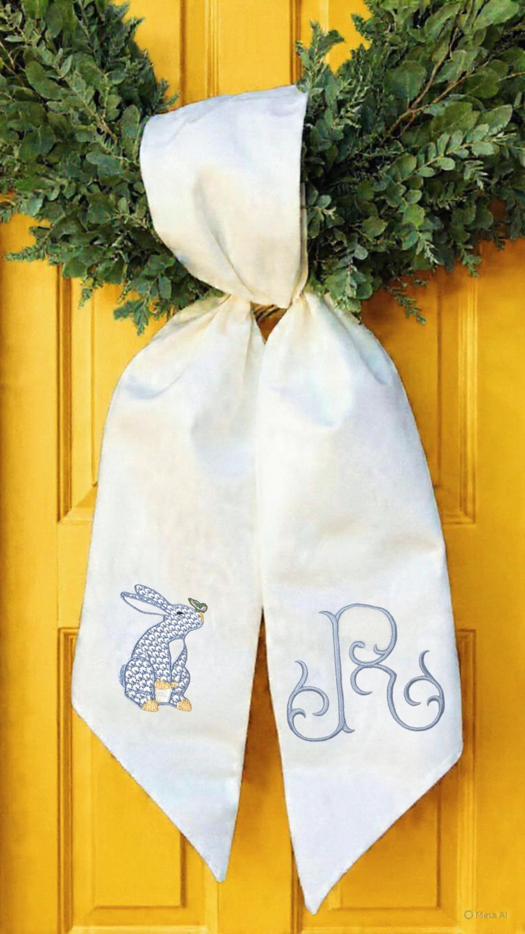 Personalized embroidered Sash Wreath Sash holiday wreath Sash Halloween shamrock Thanksgiving Hanukkah sash