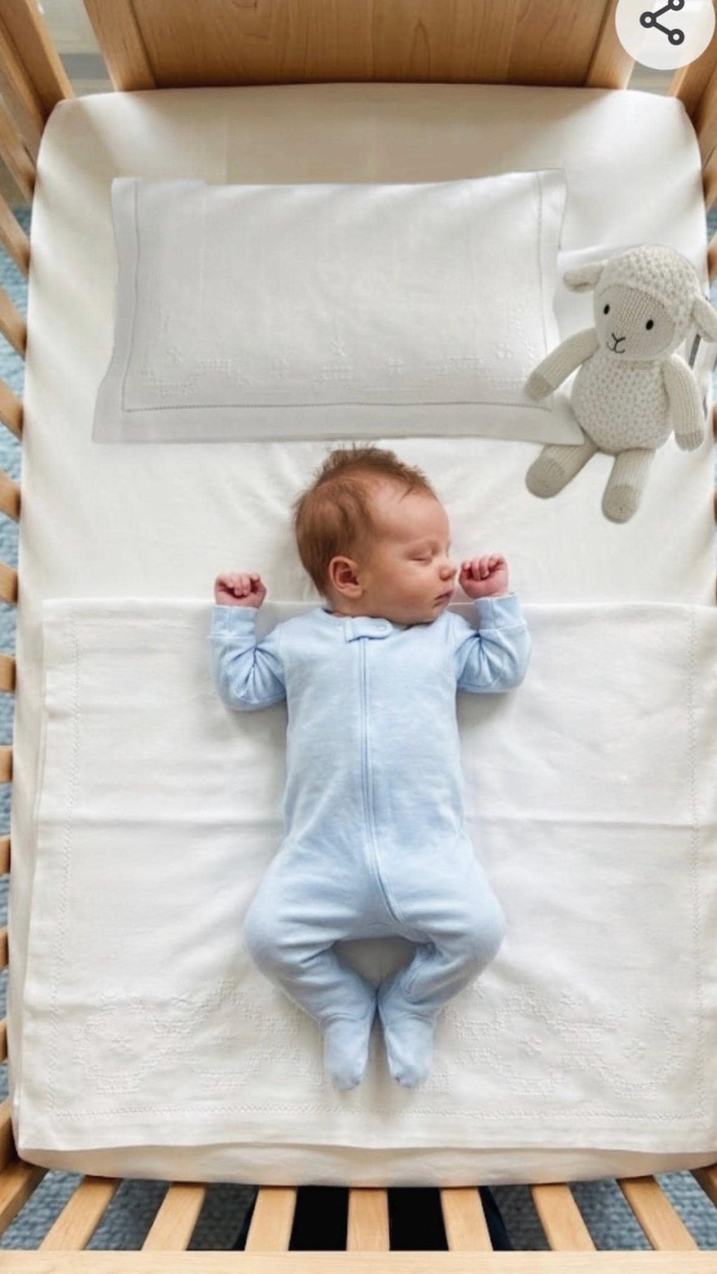 Baby Crib sheet set linen baby flat sheet and pillow embroidered bows and flowers baby bedding