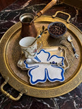 Embroidered Edge hibiscus Cocktail Napkins Coasters housewarming Embroidered host gift brodées Serviette en lin Aperitivo coasters