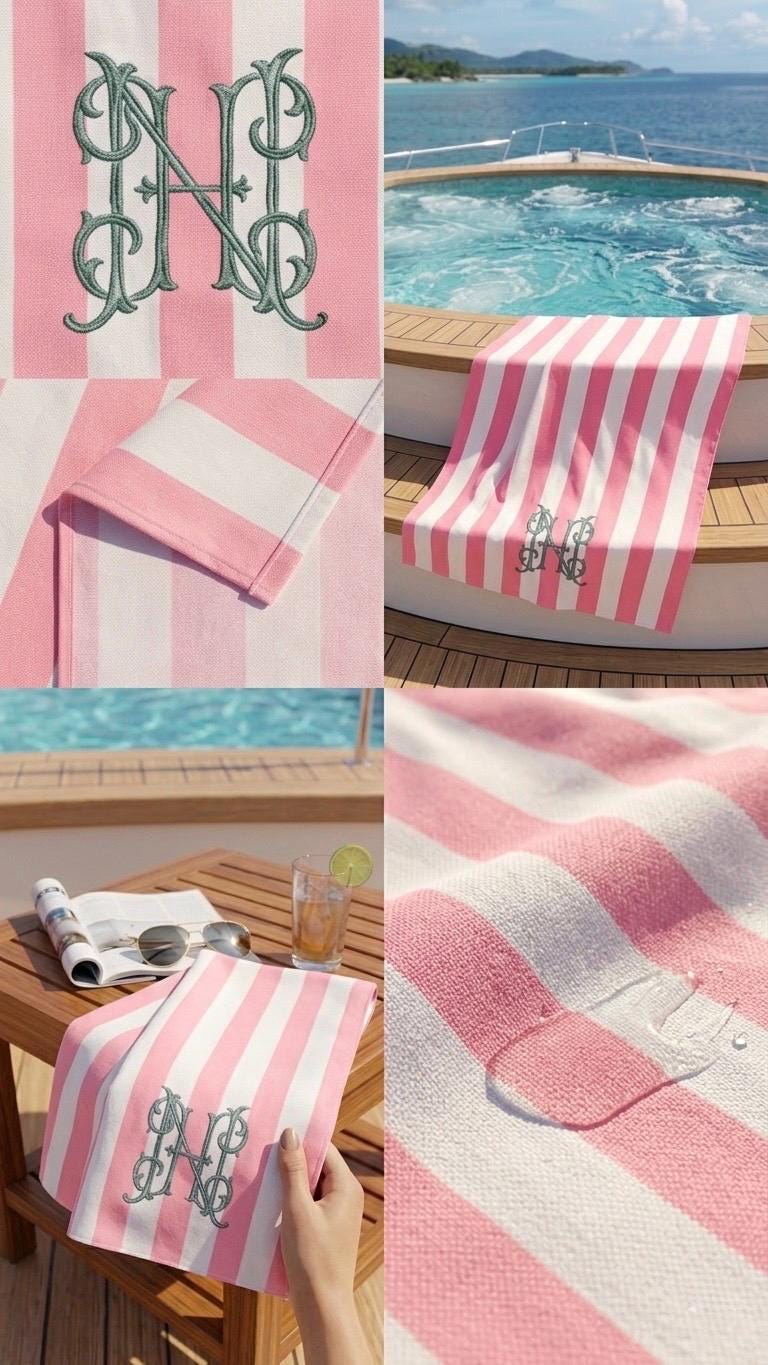 Personalized Quick Dry Beach Towel: Custom Embroidered Pool Towel & Travel Bag