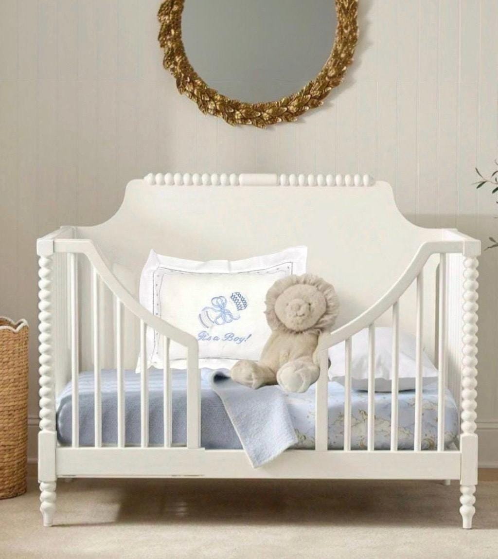 Baby linen hemstitched boudoir pillow for Baby's Nursery announcement pillow Crib Baby Shower Gift newborn babies Heirloom Embroidered Linen