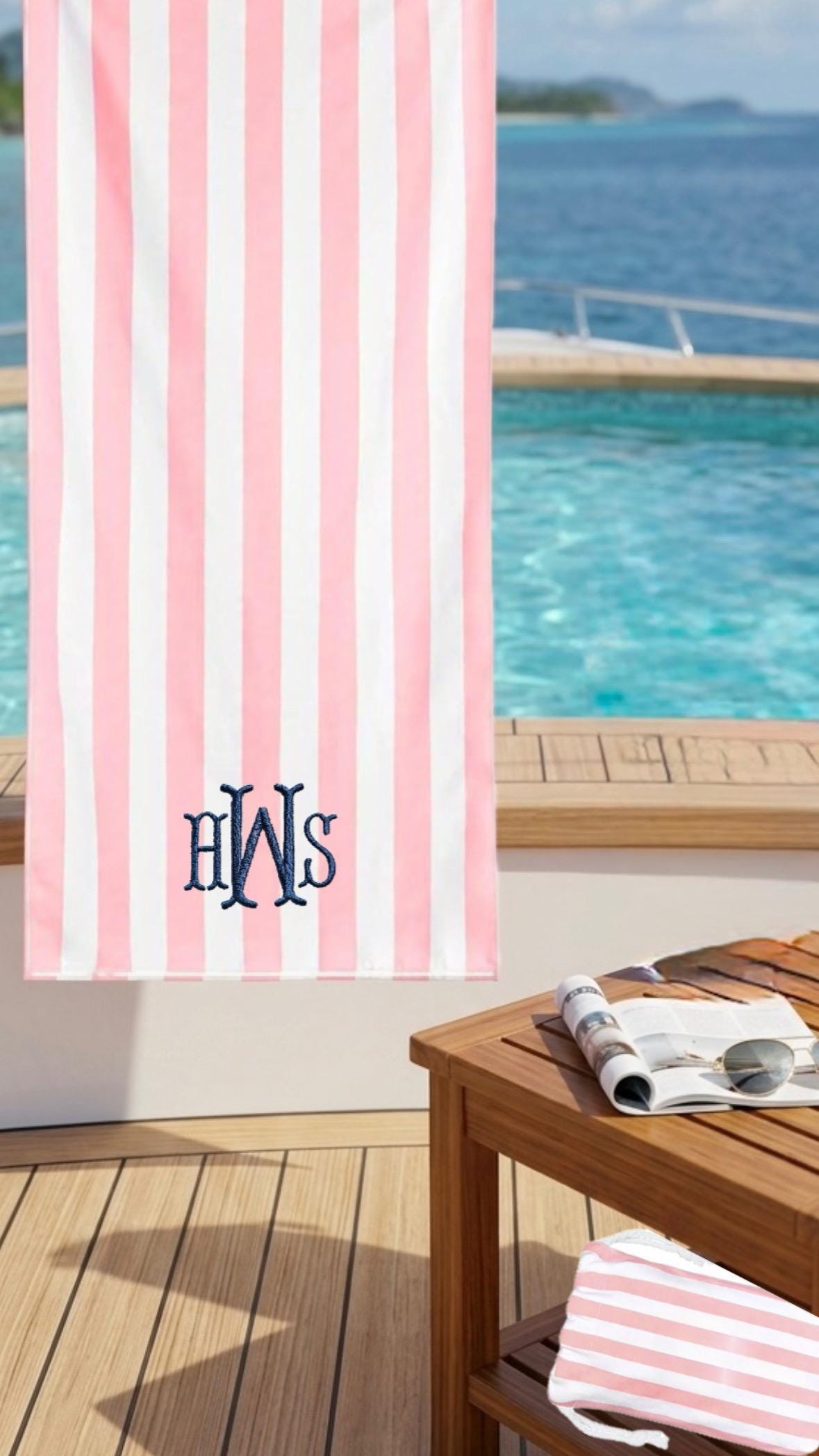 Personalized Quick Dry Beach Towel: Custom Embroidered Pool Towel & Travel Bag