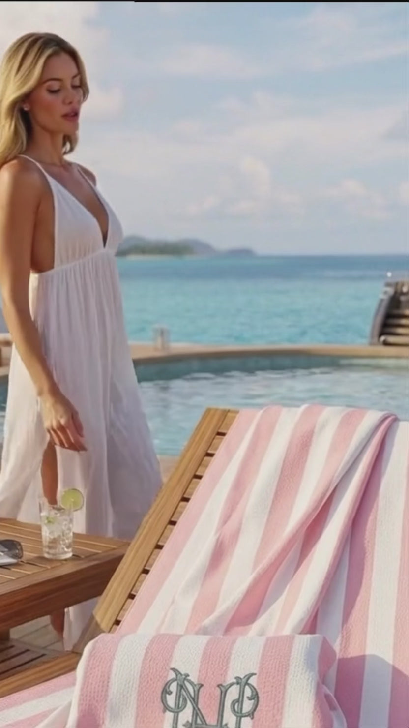 Personalized Quick Dry Beach Towel: Custom Embroidered Pool Towel & Travel Bag